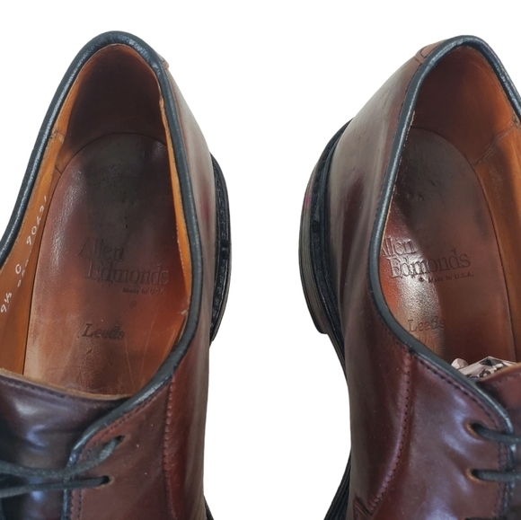 Allen Edmonds Leeds Dress Shoes Shell Cordovan Brown Leather #8 Mens 9.5 C Derby